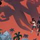 Young T'Challa is in his Black Panther costume with friends in fighting stances on either side of him in a crop of the illustrated Black Panther: Spellbound's book cover.